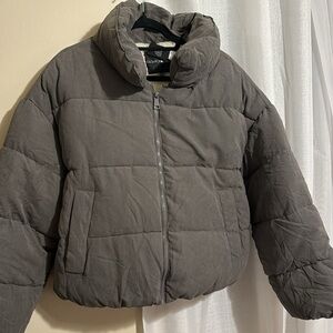 Fashion Nova Too Hot To Handle Puffer Jacket - Grey